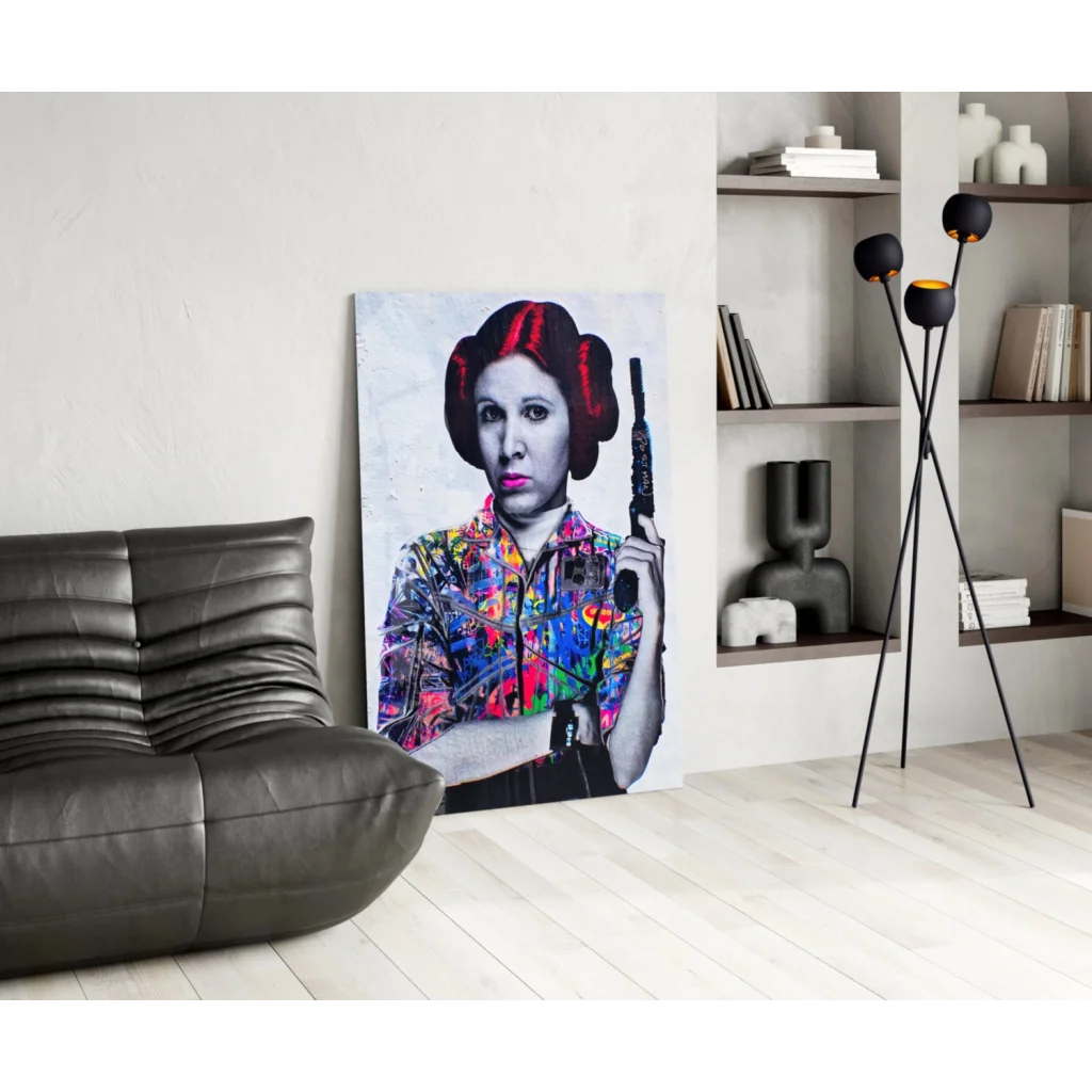 24x36 inch Princess Leia pop art glass wall print