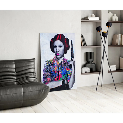 24x36 inch Princess Leia pop art glass wall print