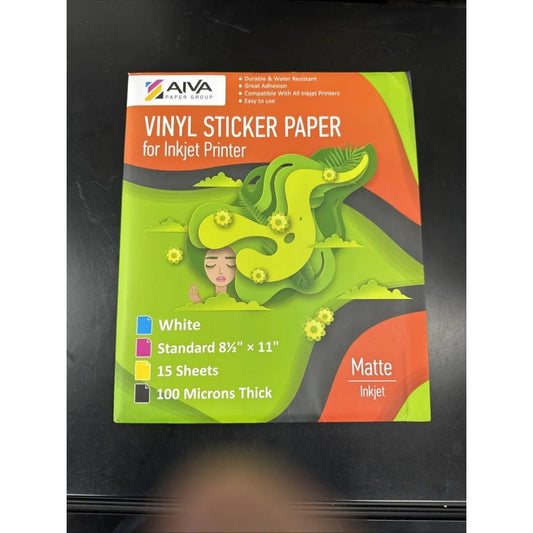 Aiva printable vinyl sticker paper matte white for inkjet printers