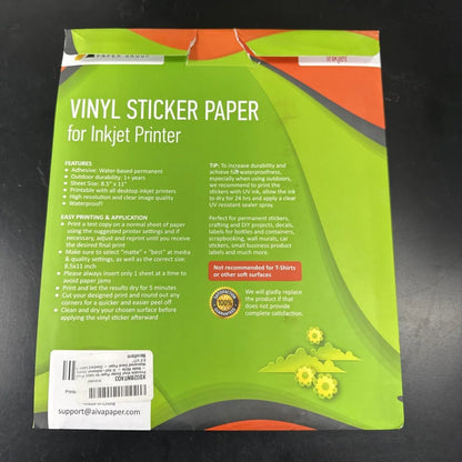 Green orange printable vinyl sticker paper for inkjet printers