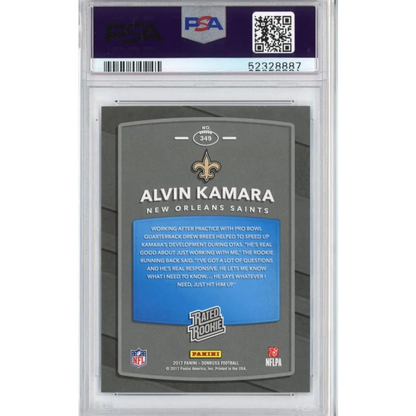 PSA 10 Alvin Kamara 2017 Panini Donruss Rated Rookie Card #349