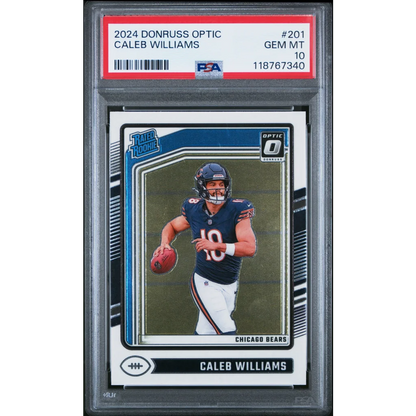 PSA 10 Caleb Williams 2024 Donruss Optic Rookie Card #201