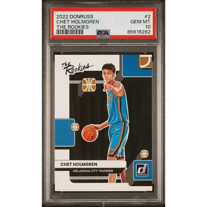 PSA 10 Chet Holmgren 2022 Donruss The Rookies basketball card serial number 2 Gem Mint