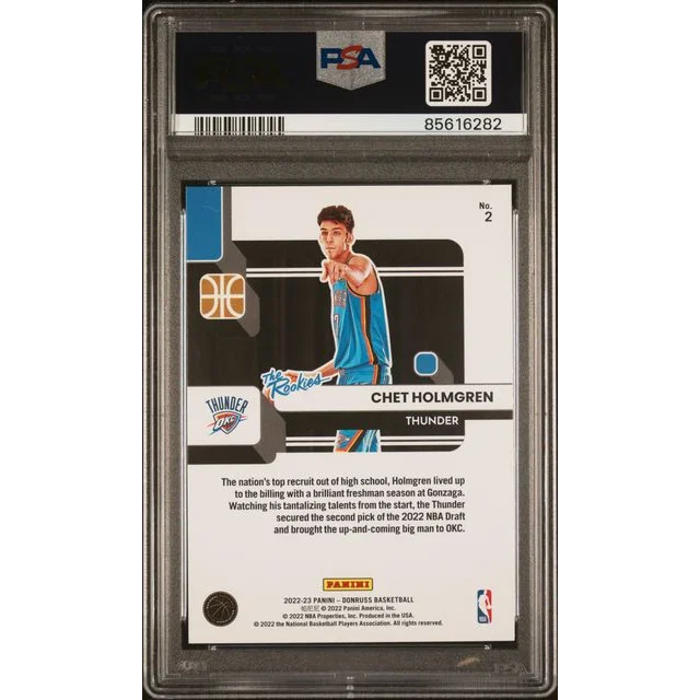 Graded Chet Holmgren Rookie Basketball Card PSA 10 Serial Number 2 Gem Mint