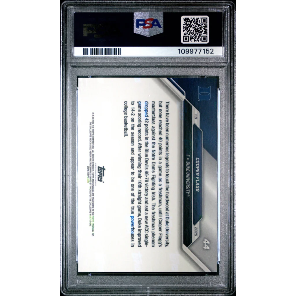 PSA 10 Cooper Flagg Bowman Basketball Rookie Card Gem Mint