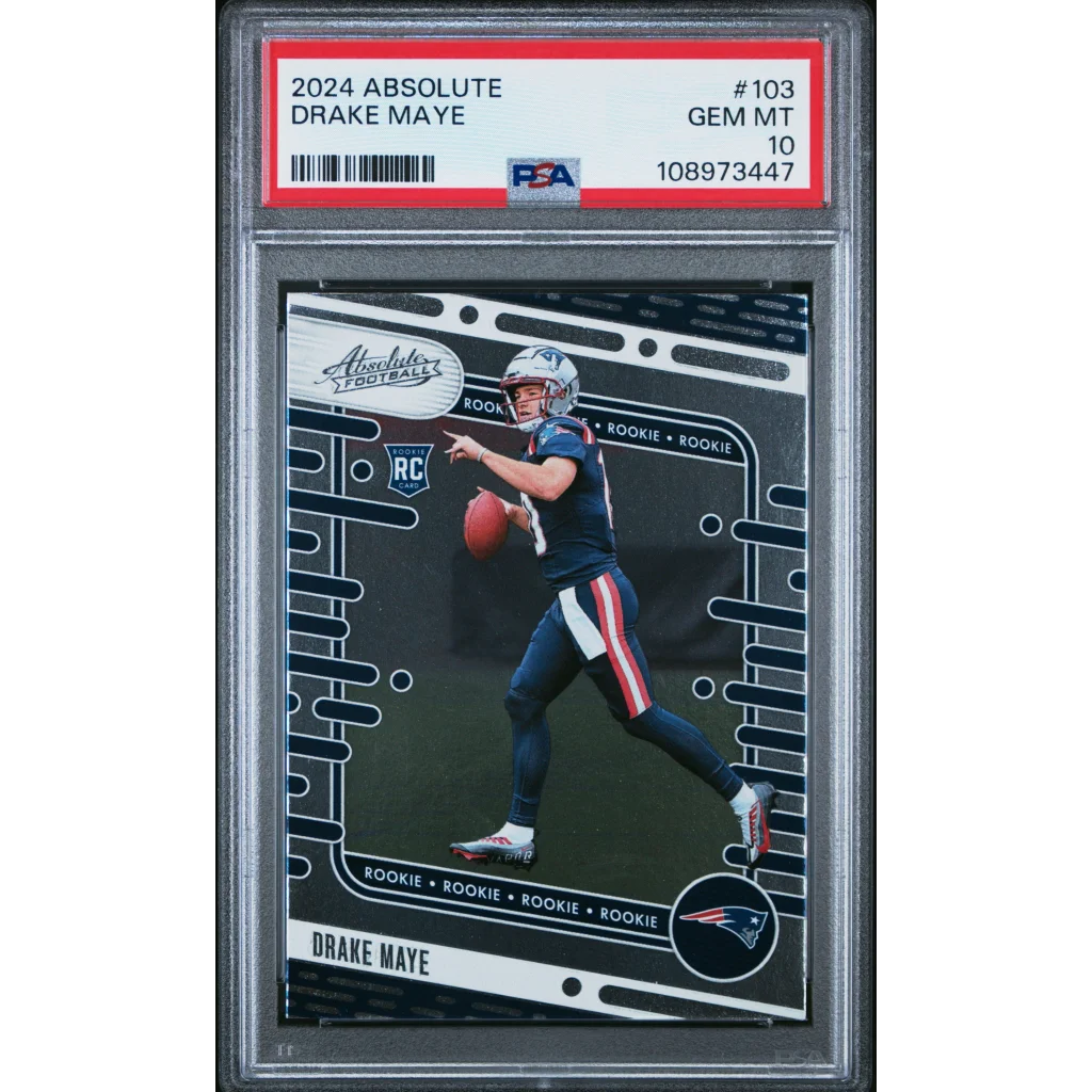 PSA 10 Graded Drake Maye 2024 Absolute Silver Rookie Football Card