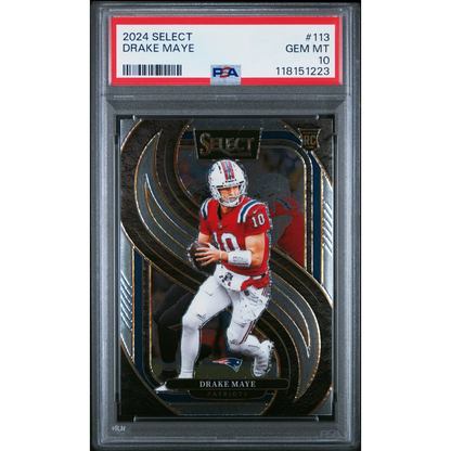 PSA 10 gem mint Drake Maye 2024 rookie football card graded by PSA