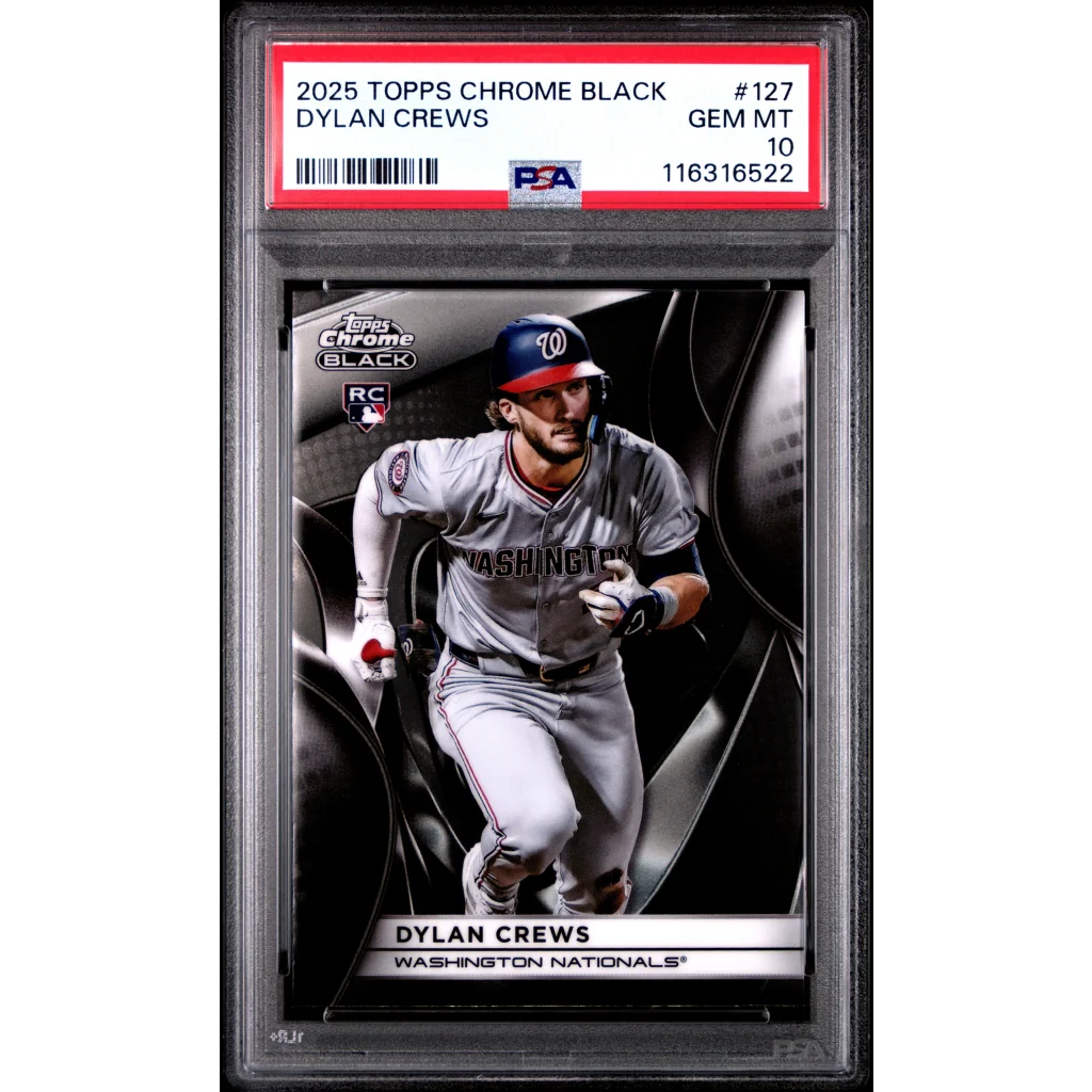 PSA 10 Dylan Crews 2025 Topps Chrome Black Gem Mint Baseball Card
