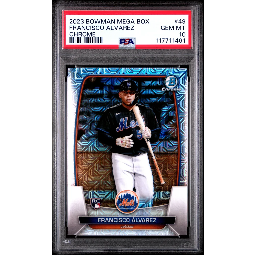 PSA 10 gem mint Francisco Alvarez 2023 Bowman Chrome card #49 mega box
