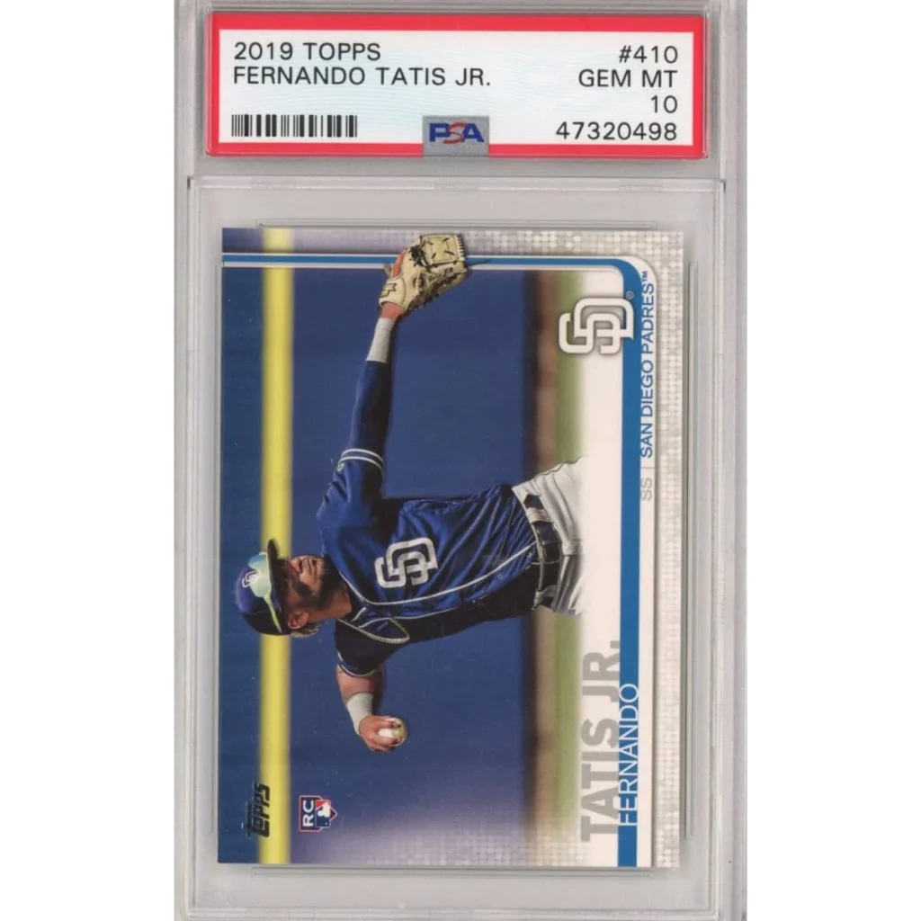 A graded 2019 Topps Fernando Tatis Jr baseball card PSA GEM MT 10 for sale