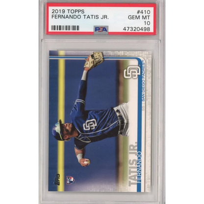 A graded 2019 Topps Fernando Tatis Jr baseball card PSA GEM MT 10 for sale