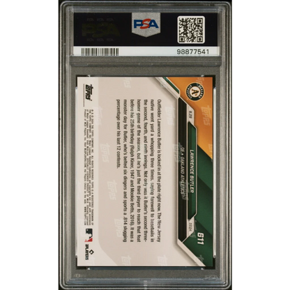 A graded PSA 10 GEM MINT 2024 Topps Now Lawrence Butler baseball card in a protective slab