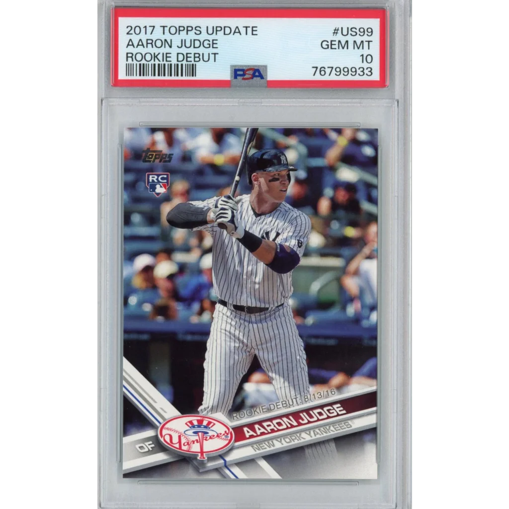 PSA 10 Gem Mint Aaron Judge 2017 Topps Rookie Debut Card