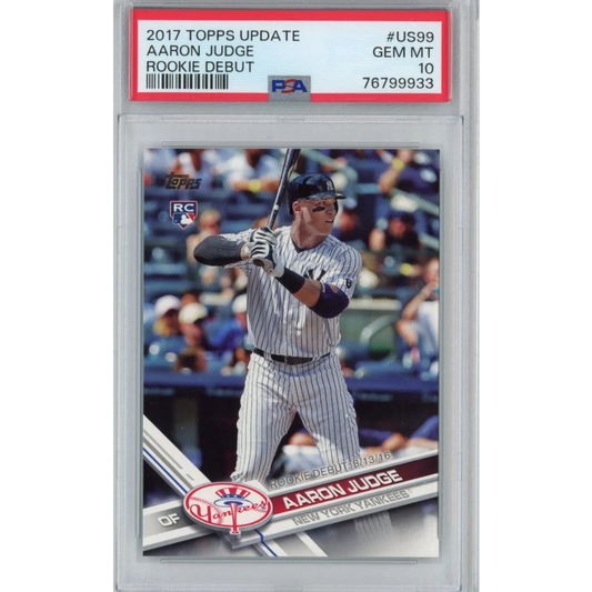 PSA 10 Gem Mint Aaron Judge 2017 Topps Rookie Debut Card
