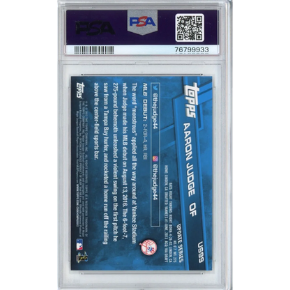 PSA 10 Gem Mint Aaron Judge 2017 Topps Rookie Debut blue card in sleeve