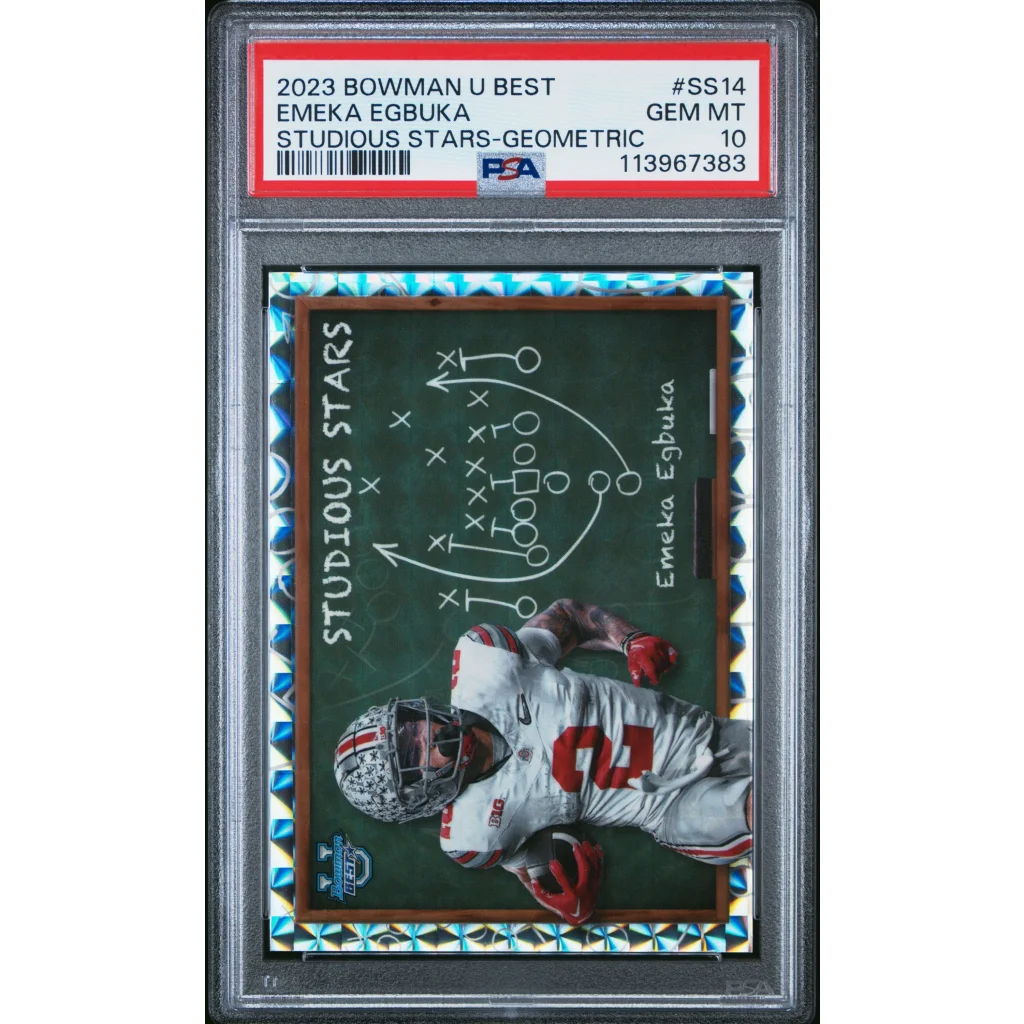 PSA 10 Gem Mint Emeka Egbuka 2023 Bowman Studious Stars Football Card