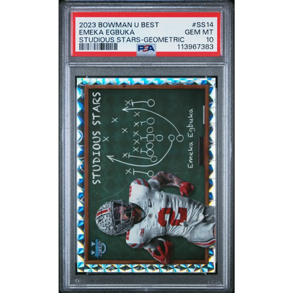 PSA 10 Gem Mint Emeka Egbuka 2023 Bowman Studious Stars Football Card