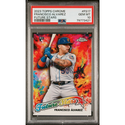 PSA 10 GEM MINT Francisco Alvarez Baseball Card showing perfect grade and vibrant design