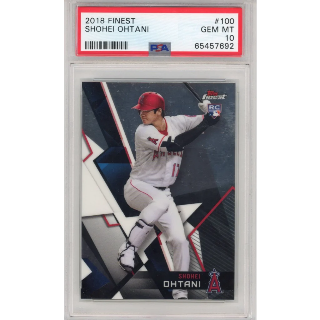 PSA 10 Gem Mint Shohei Ohtani 2018 Topps Finest Rookie Card in slab