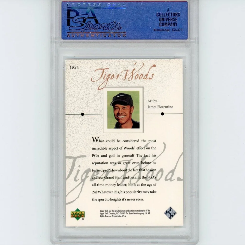 Graded PSA 10 Gem Mint Tiger Woods 2001 Upper Deck Golf Gallery Card