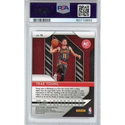 PSA 10 Gem Mint Trae Young 2018 Panini Prizm Rookie Card basketball card