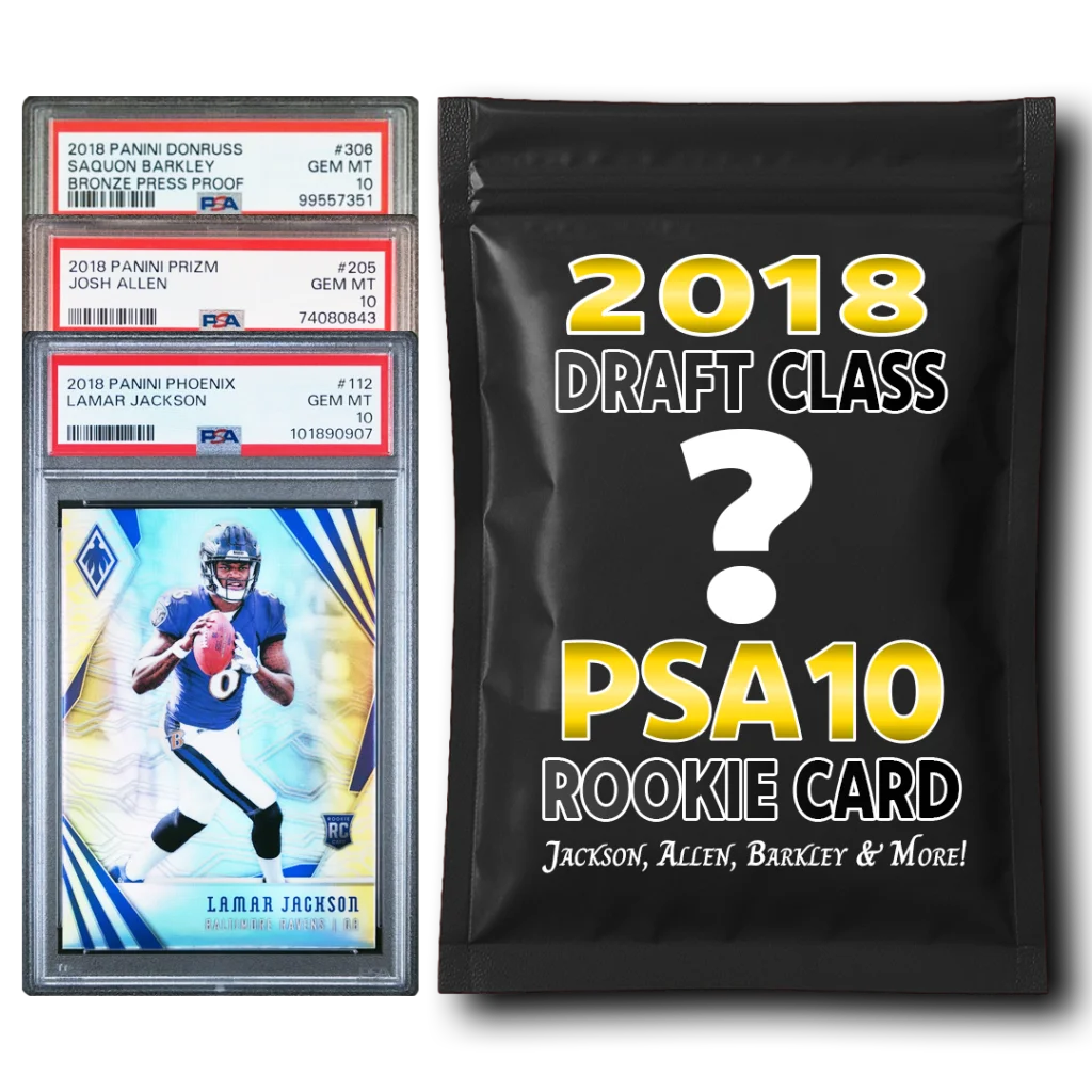 PSA 10 Graded 2018 NFL Rookie Card Mystery Pack (Lamar, Allen, Saquon & More!) | Hall of Fame Sports Memorabilia | vintageantiquesgifts.com