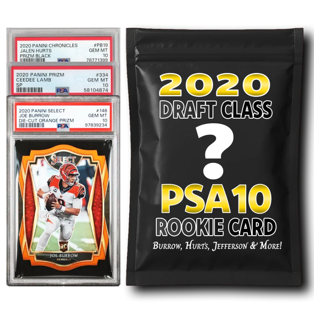 PSA 10 Graded 2020 NFL Rookie Card Mystery Pack | Hall of Fame Sports Memorabilia | vintageantiquesgifts.com