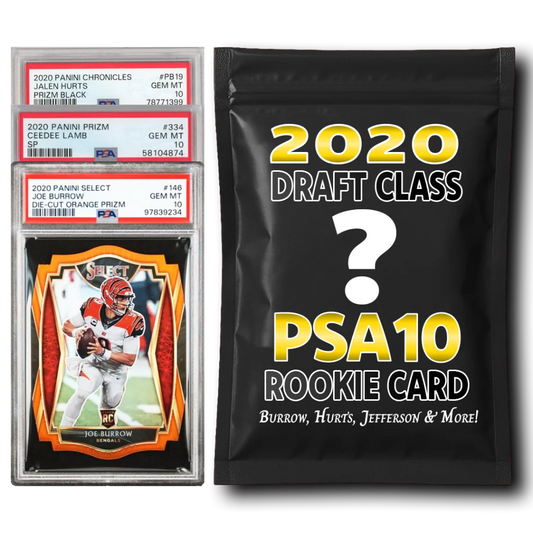 PSA 10 Graded 2020 NFL Rookie Card Mystery Pack | Hall of Fame Sports Memorabilia | vintageantiquesgifts.com