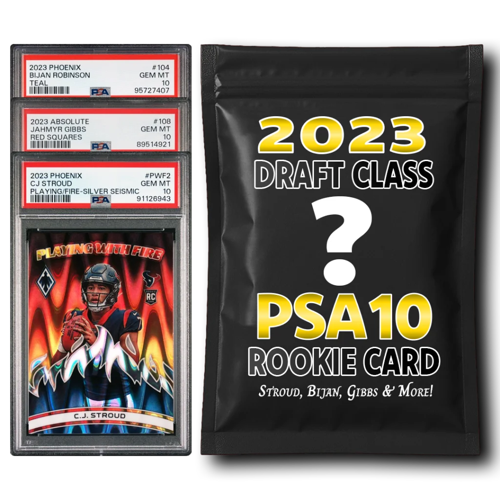 PSA 10 Graded 2023 NFL Rookie Card Mystery Pack (Bijan, Gibbs, Njigba & More!) | Hall of Fame Sports Memorabilia | vintageantiquesgifts.com