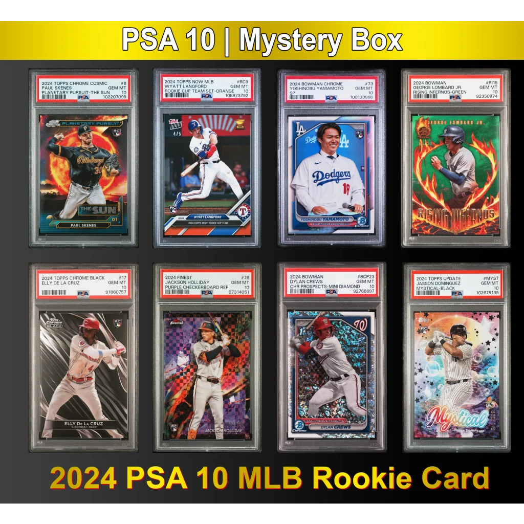 Collection of eight PSA 10 Paul Skenes Topps Chrome rookie cards for MLB fans