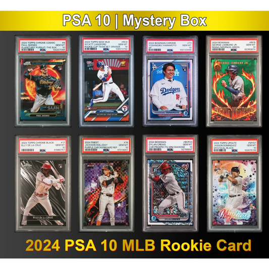 PSA 10 Graded 2024 MLB Baseball Rookie Card Mystery Box (Skenes, Elly, Holiday & More!) | Hall of Fame Sports Memorabilia | vintageantiquesgifts.com