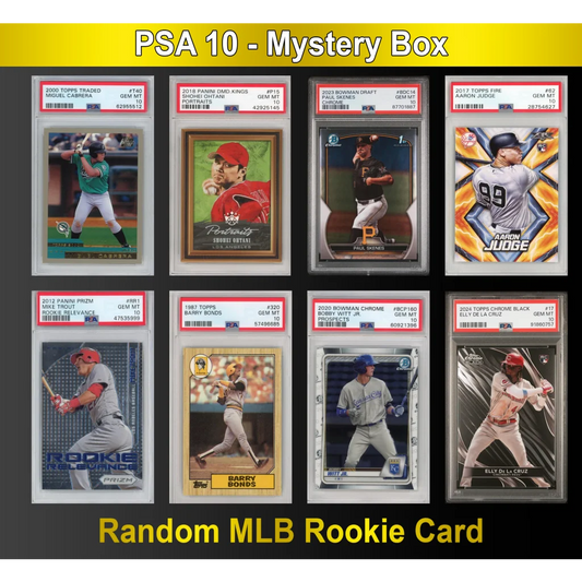 PSA 10 Graded Random MLB Baseball Rookie Card Mystery Pack | Hall of Fame Sports Memorabilia | vintageantiquesgifts.com