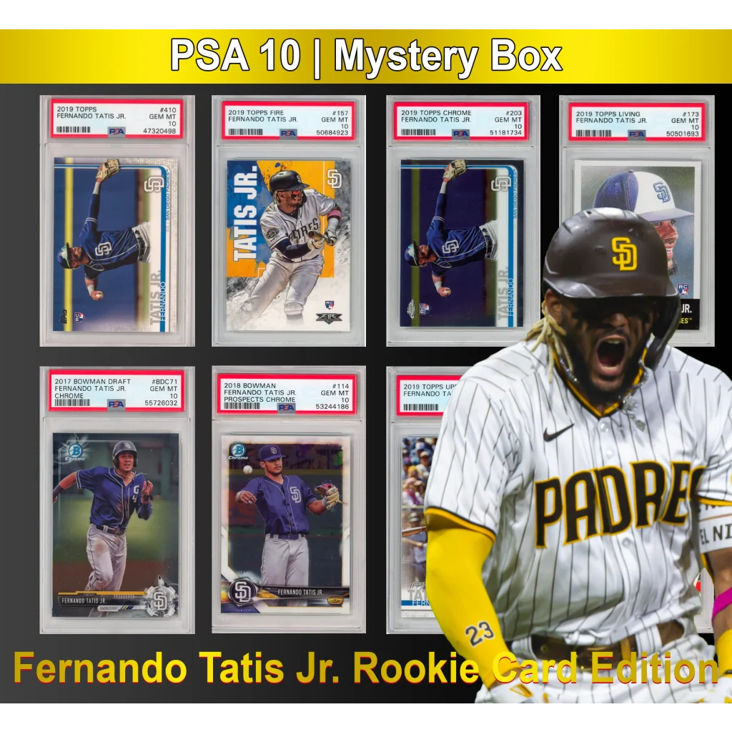 PSA 10 graded rookie card of Fernando Tatis Jr in mystery box