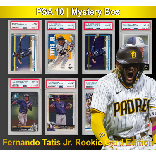 PSA 10 Graded Rookie Baseball Card Mystery Box - Fernando Tatis Jr | Hall of Fame Sports Memorabilia | vintageantiquesgifts.com