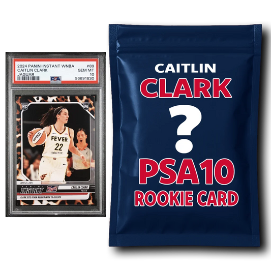 Caitlin Clark Topps Bowman rookie card and mystery pack in the Guaranteed PSA 10 set