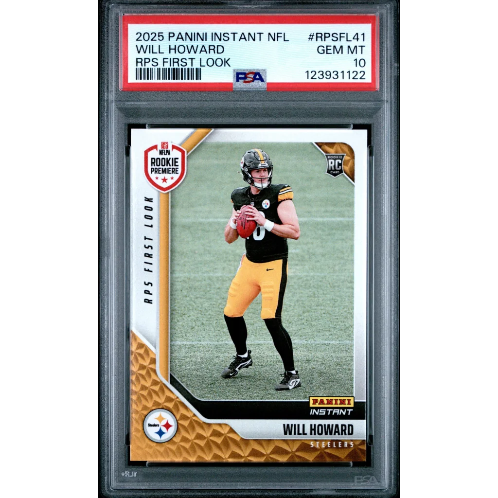 Psa 10 Gem Mt 10 Will Howard Steelers Gold Rookie Card 2025 Panini Instant
