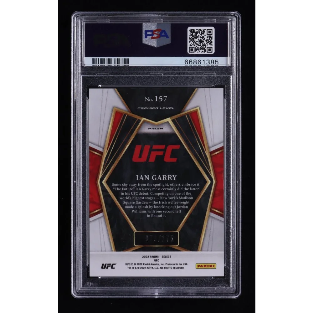 Graded PSA 10 Ian Garry UFC Prizms Bronze Rookie Card from 2022 select UFC prizms