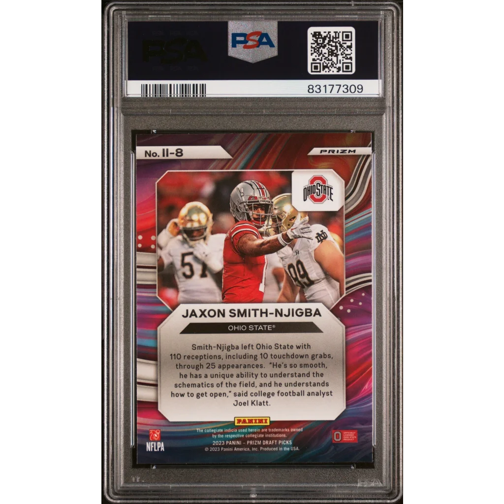 Graded PSA 10 Jaxon Smith-Njigba Red Ice Prizm Rookie Card GEM MINT