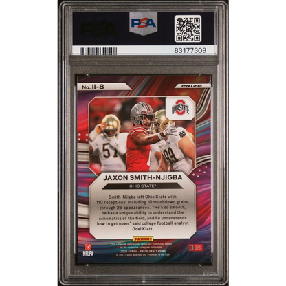 Graded PSA 10 Jaxon Smith-Njigba Red Ice Prizm Rookie Card GEM MINT