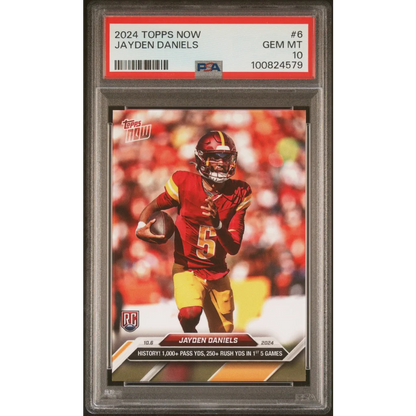 PSA 10 Gem Mint Jayden Daniels 2024 Topps Now Rookie Card