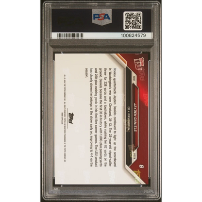 PSA 10 Jayden Daniels 2024 Topps Now Rookie Card Gem Mint with 1970s stats design
