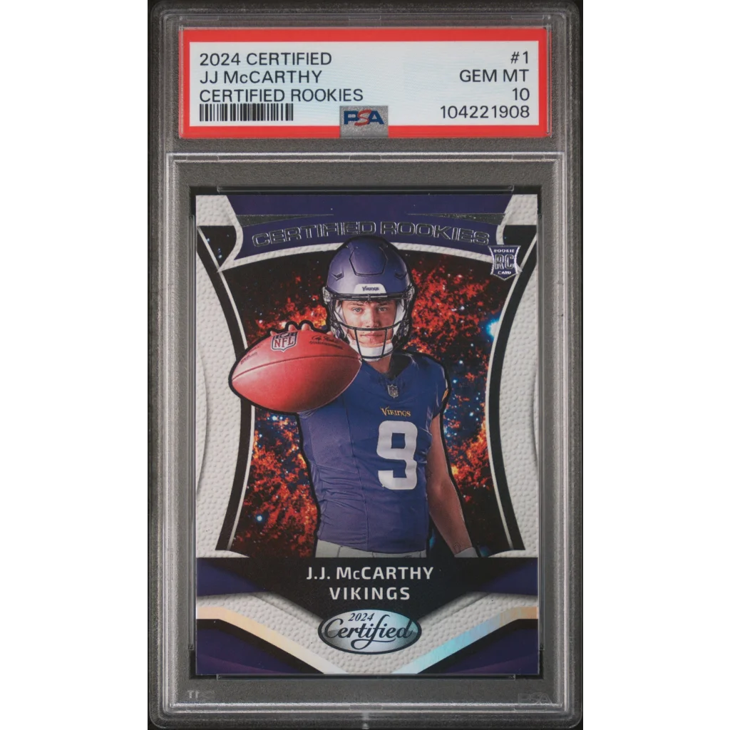 2024 PSA 10 Gem Mint JJ McCarthy Vikings Rookie Card Certified