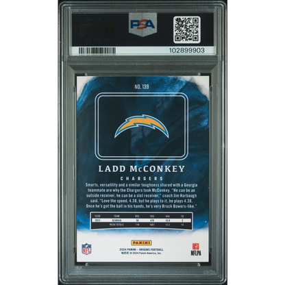 PSA 10 Graded Ladd McConkey 2024 Origins Rookie Card Gem Mint
