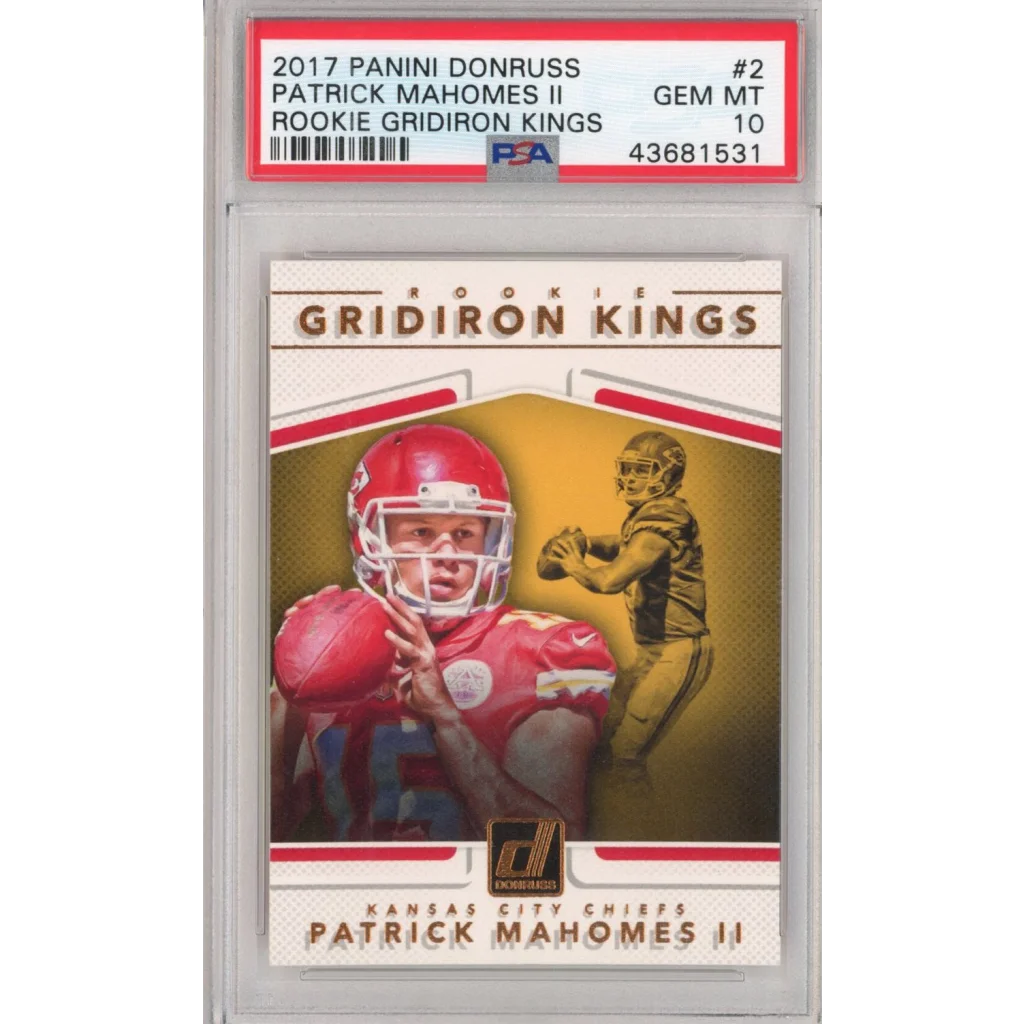 PSA 10 2017 Panini Donruss Patrick Mahomes II Rookie Gridiron Kings Card