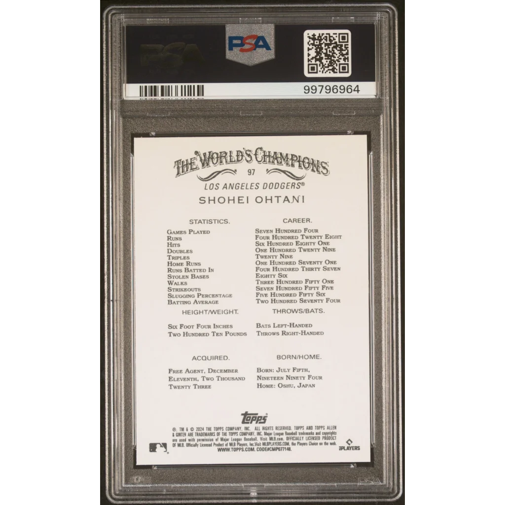 Psa 10 gem mint Shohei Ohtani 2024 Allen & Ginter baseball card