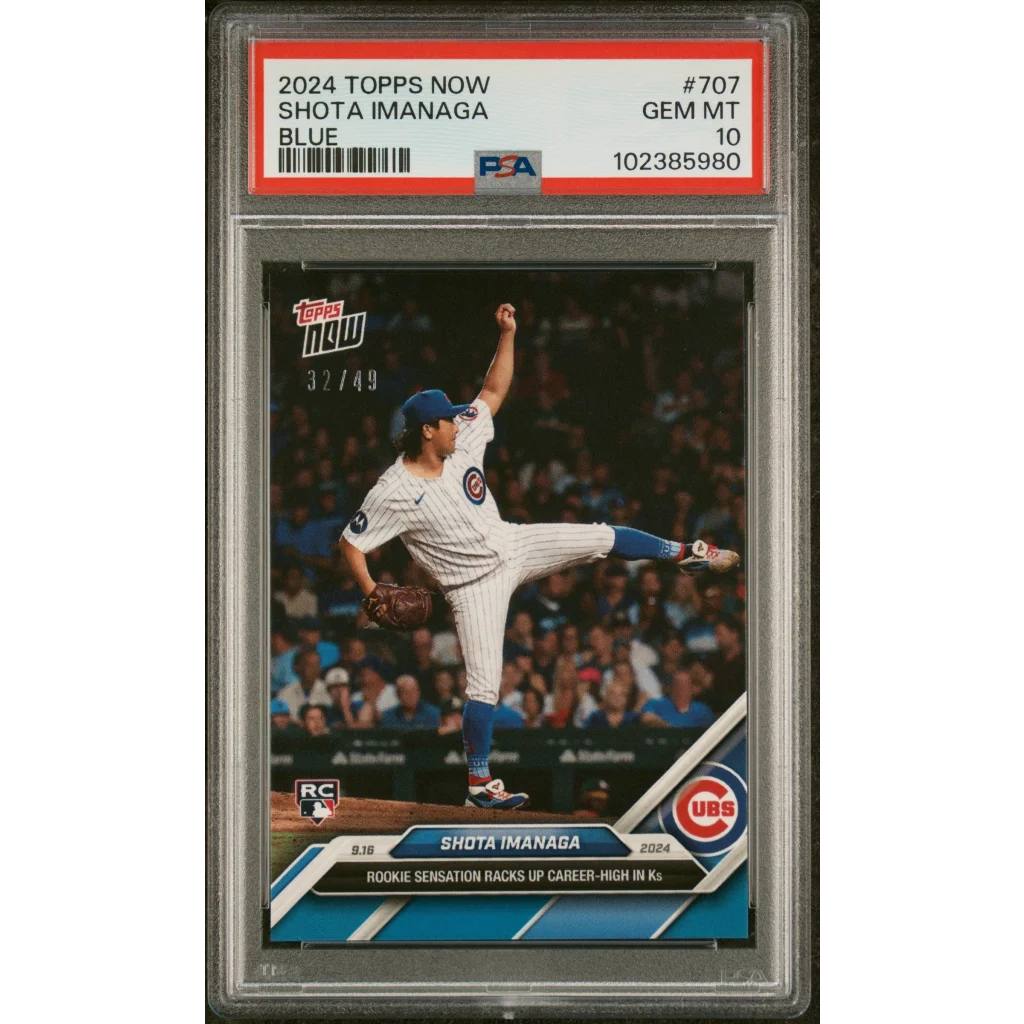 PSA 10 Shota Imanaga 2024 Topps Now Blue Rookie Card Gem Mint