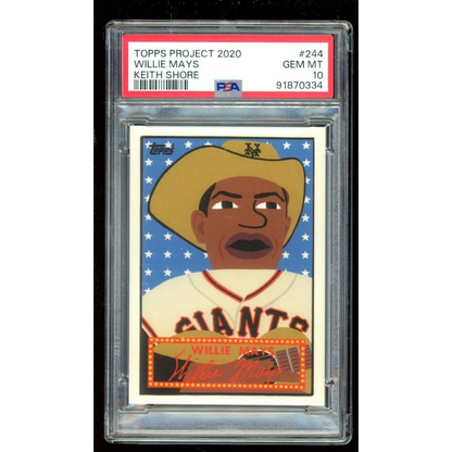 Graded PSA 10 Willie Mays 1952 Topps Project 2020 baseball card display