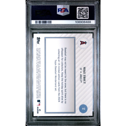 Graded Mike Trout 2024 Topps Baseball Wonderland card in PSA 9 condition