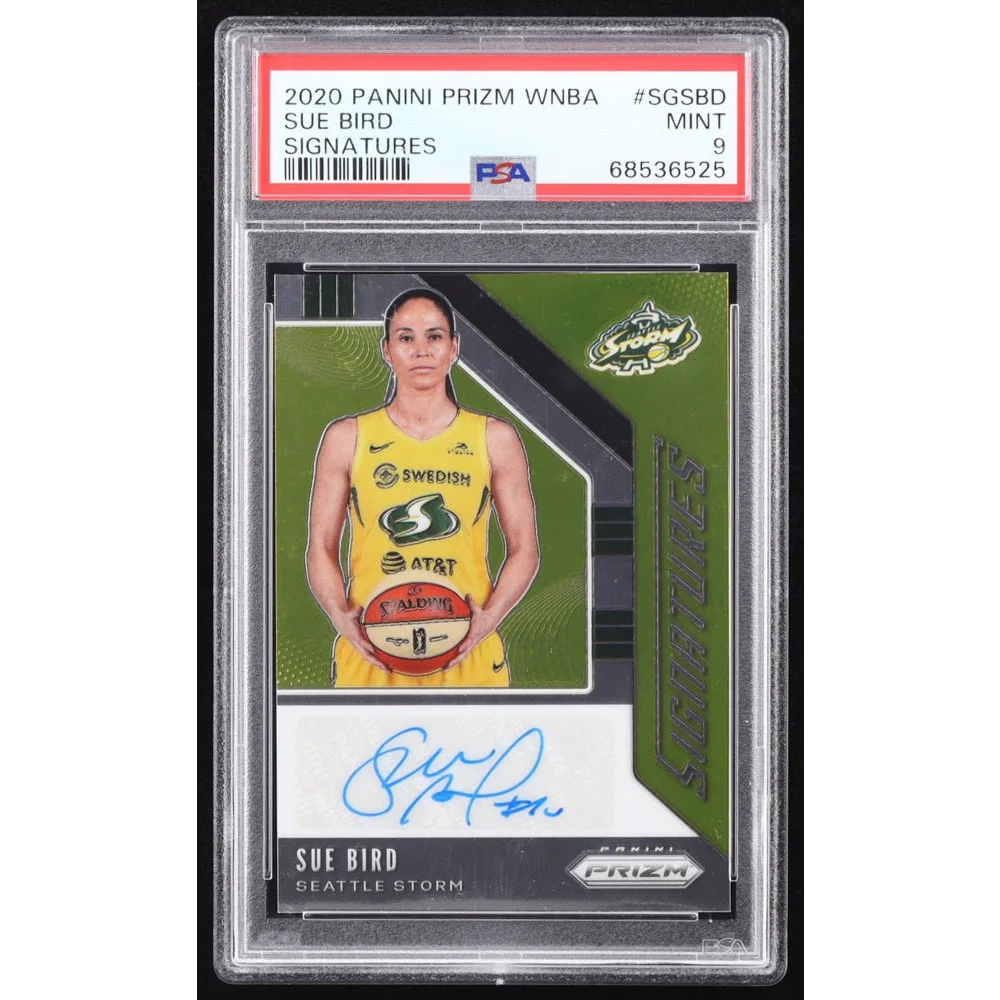 Autographed Sue Bird basketball card graded PSA 9 Mint from Seattle Storm Legend