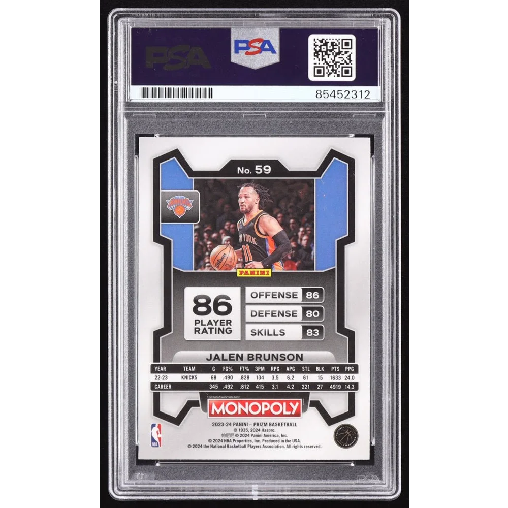 Jalen Brunson PSA Authentic graded basketball trading card in original packaging
